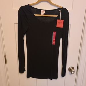 NWT - Mossimo Black Ribbed Long Sleeve T size M